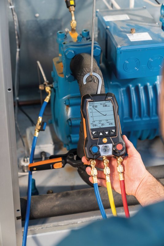 Testo 550s základný set - Inteligentný digitálny servisný prístroj dvojcestný blok ventilov